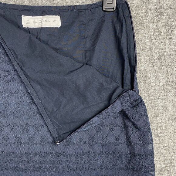 Abercrombie Fitch Skirt Womens 4 Blue Short Mini Straight Pencil Casual Party - Picture 3 of 11